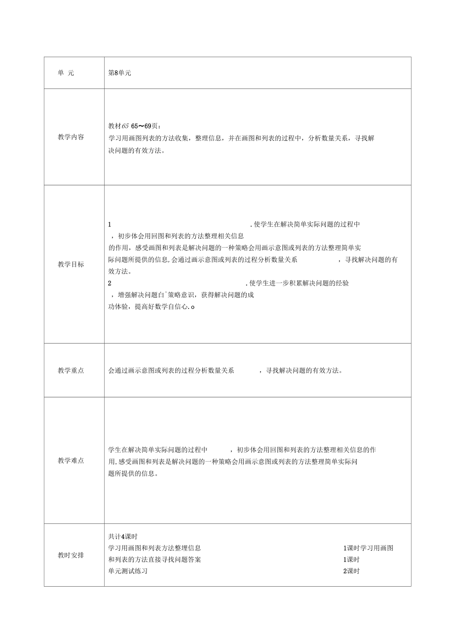 部编版数学四年级上册第8单元教案.docx_第1页