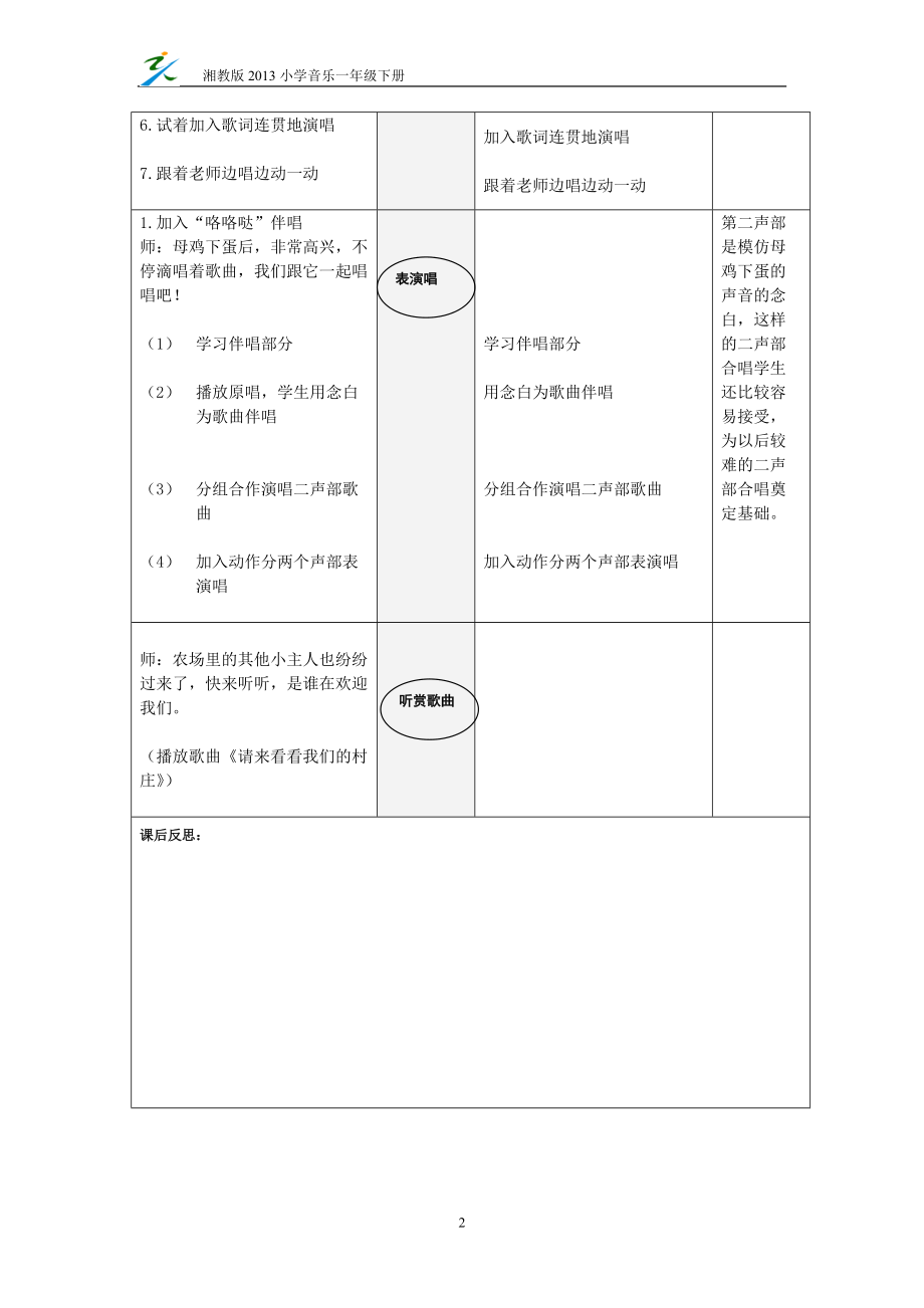 第四课第2课时《母鸡叫咯咯》.doc_第2页