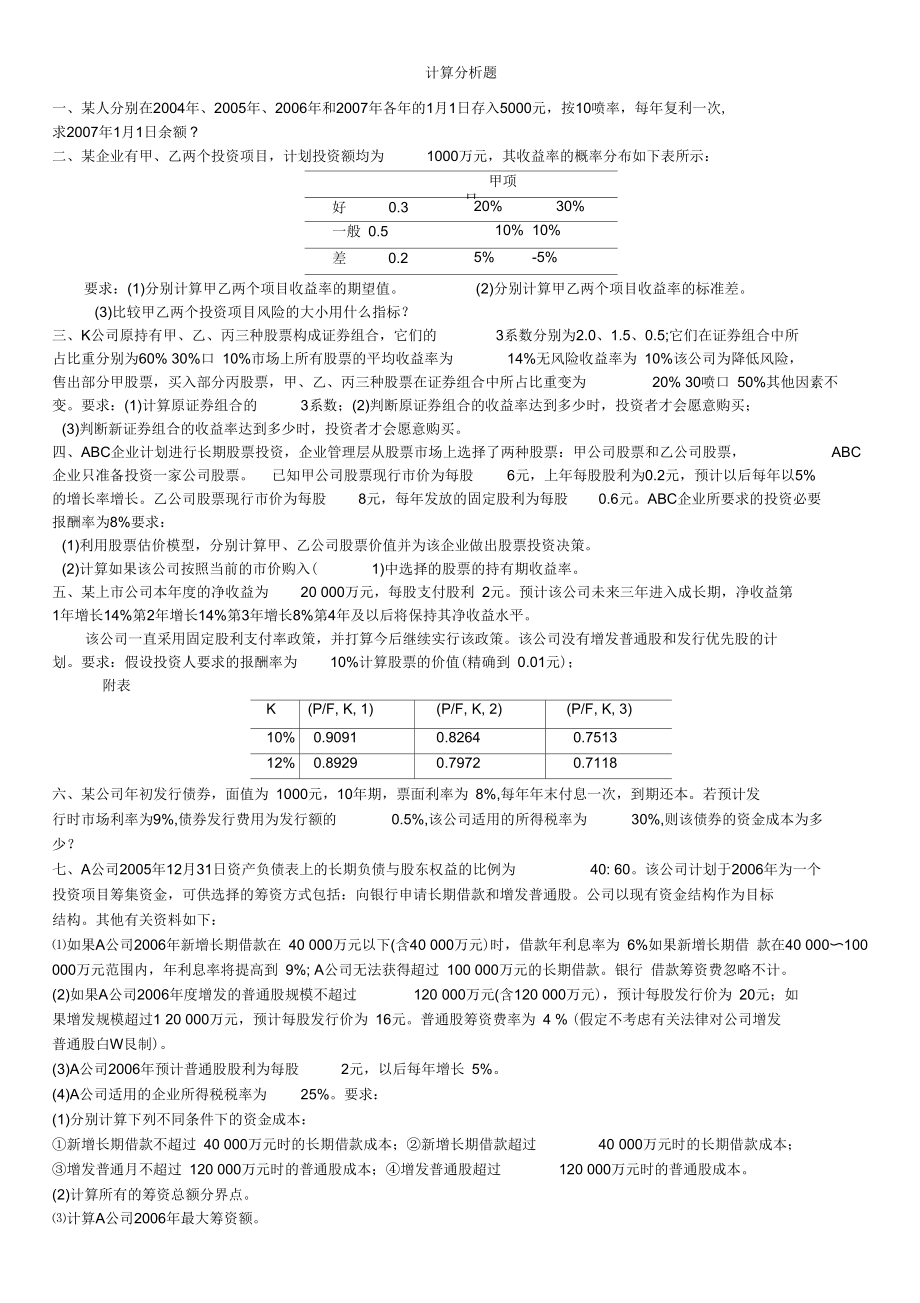 财务管理计算分析题.docx_第1页