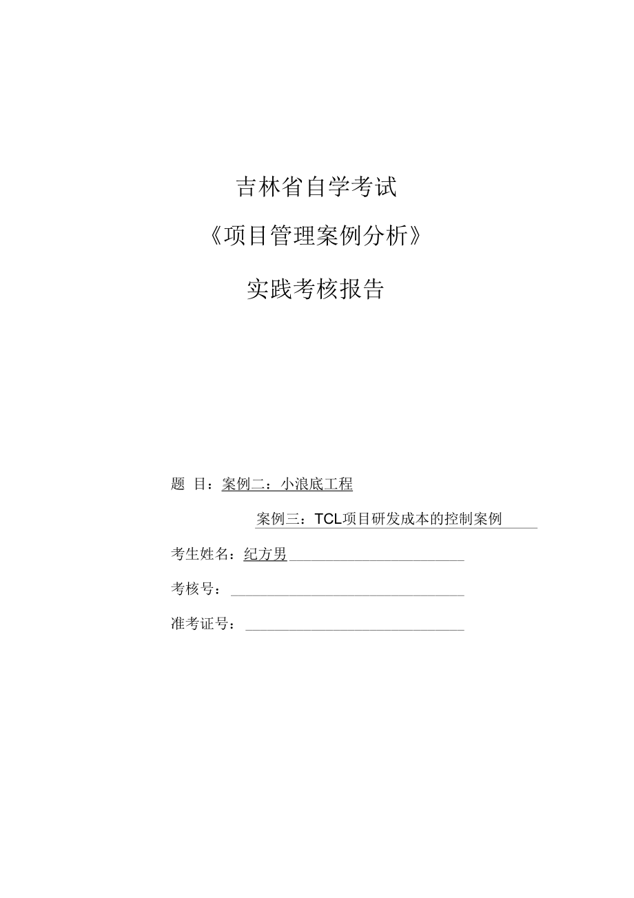 项目管理案例分析实践报告.docx_第1页