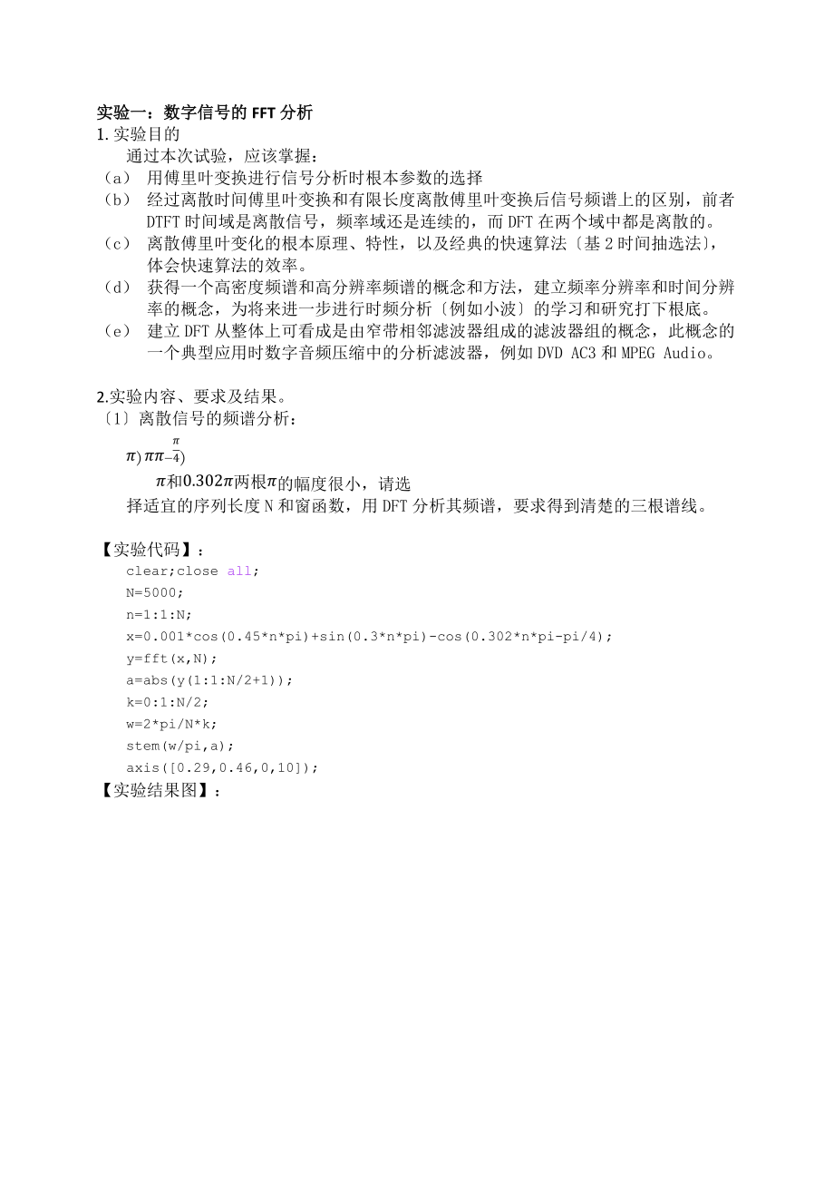 DSP软件实验报告--matlab 北邮.docx_第1页