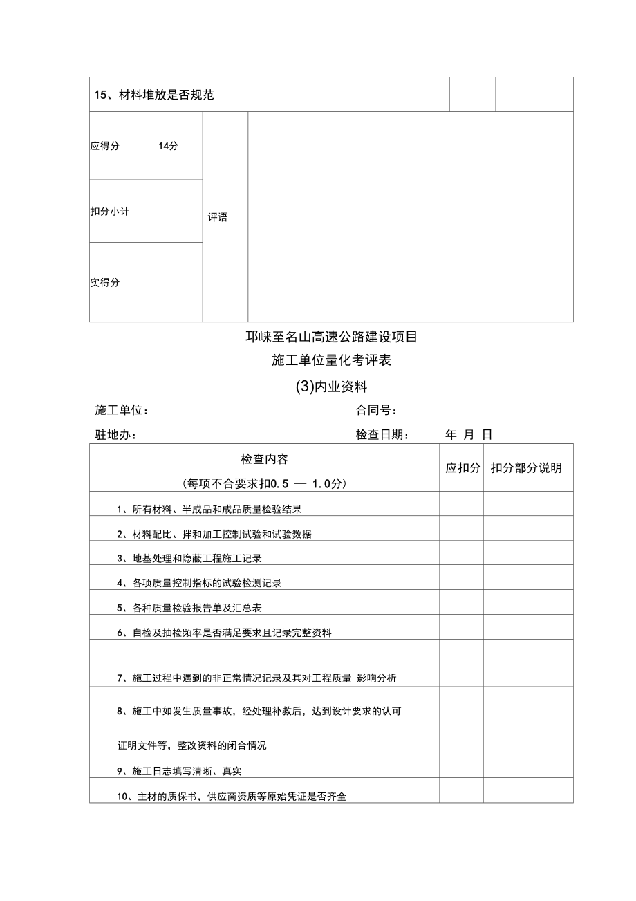 公路工程项目考核表施工单位.doc_第3页