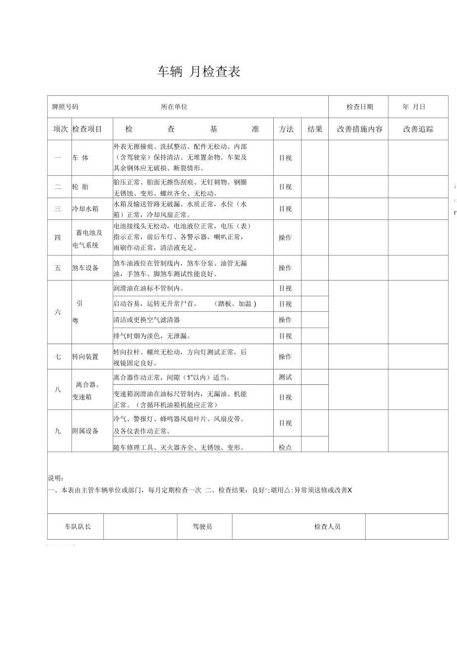 车辆每定期检查表.docx_第1页