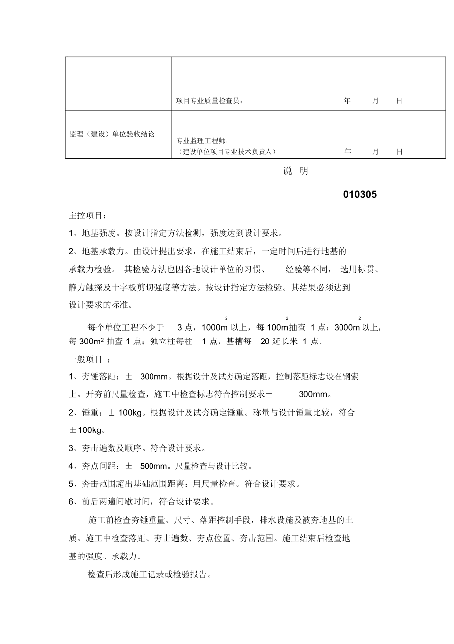 强夯地基工程检验批质量验收记录表(表格模板、doc格式).docx_第2页