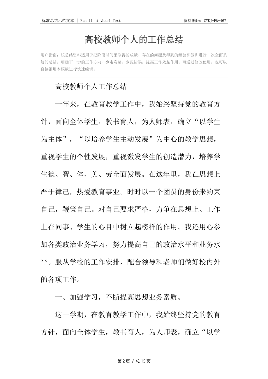 高校教师个人的工作总结.docx_第2页