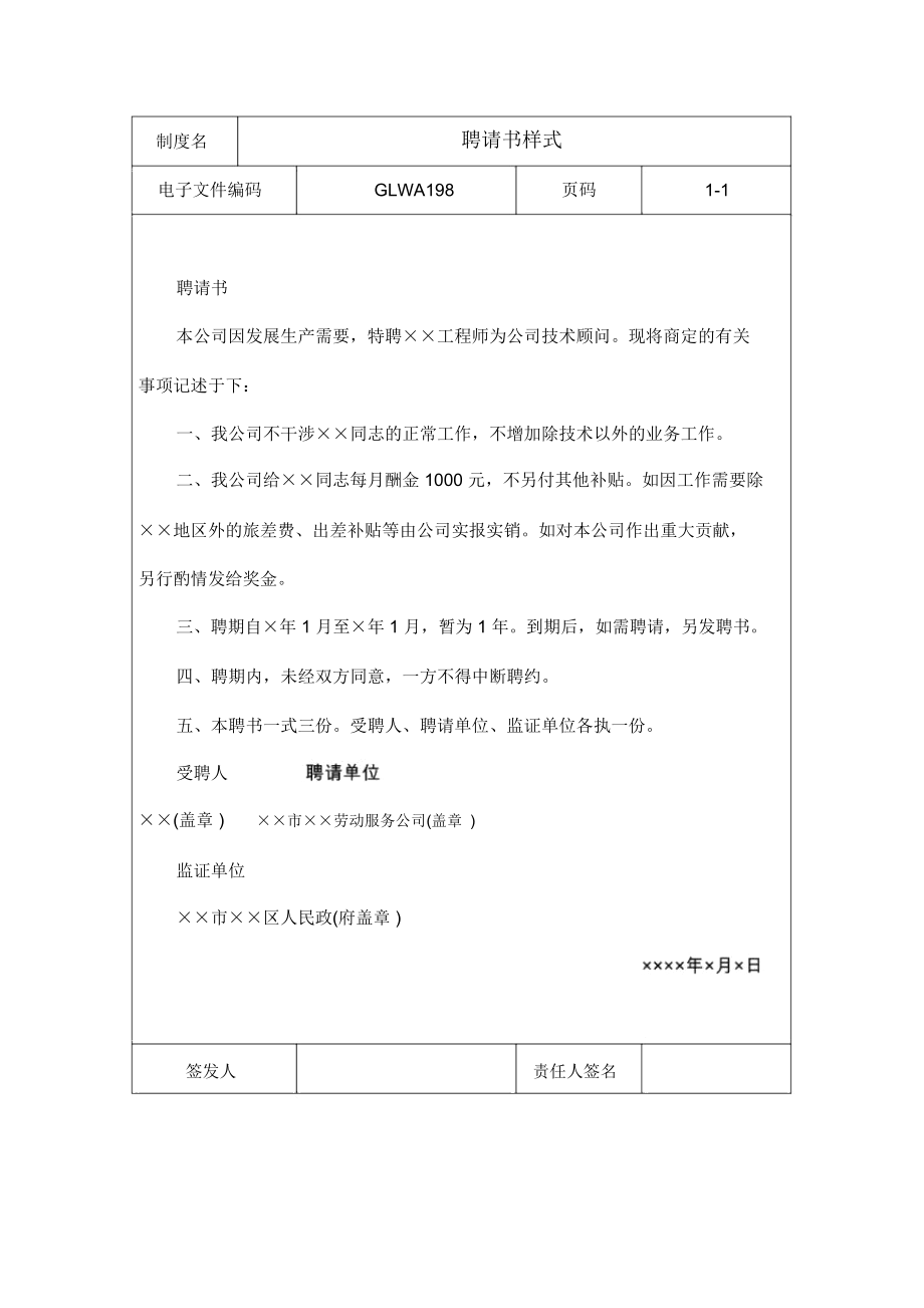 某公司聘请书模板.docx_第1页