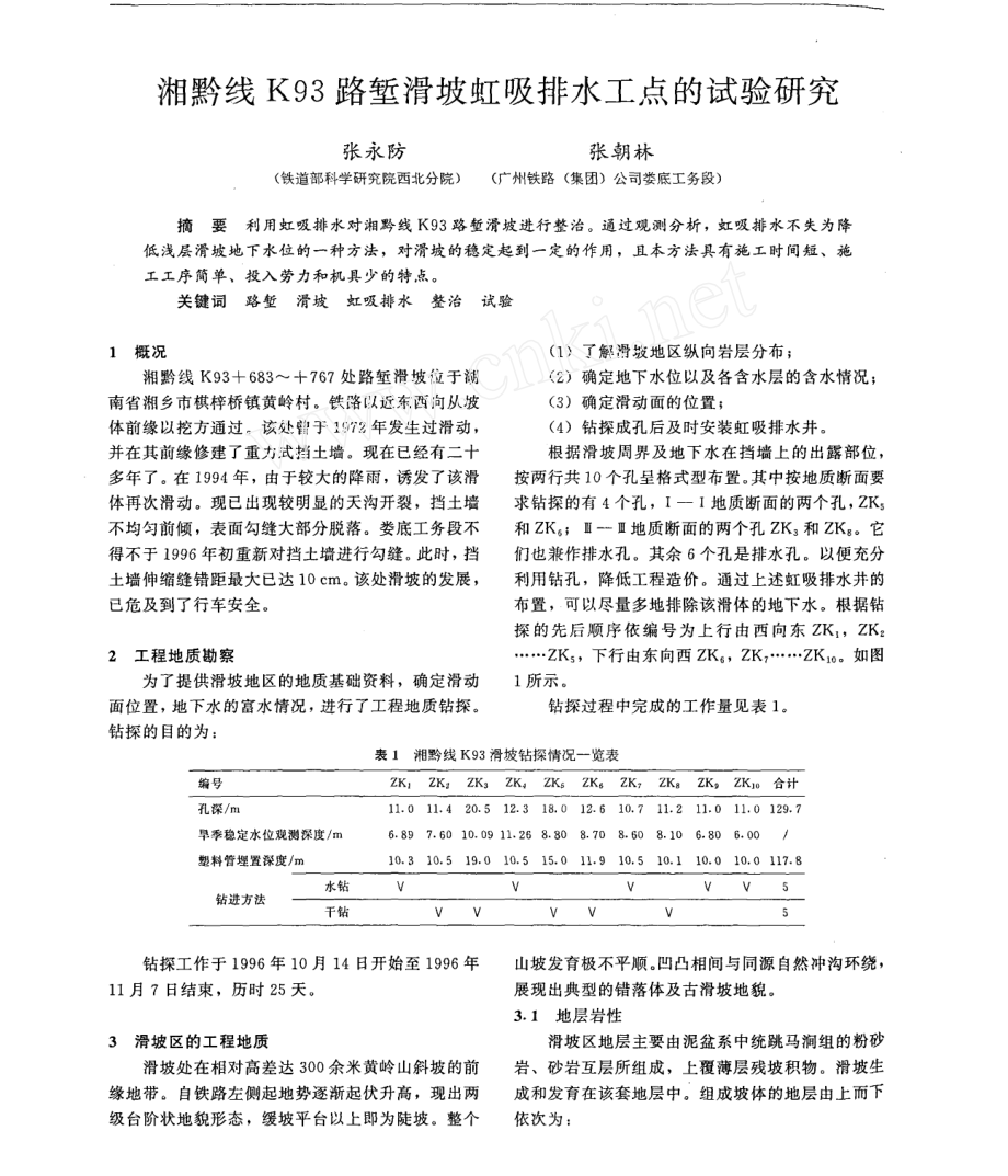 湘黔线K93路堑滑坡虹吸排水工点的试验研究.docx_第1页