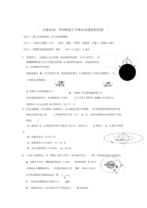 天体运动：不同轨道上天体运动速度比较.doc