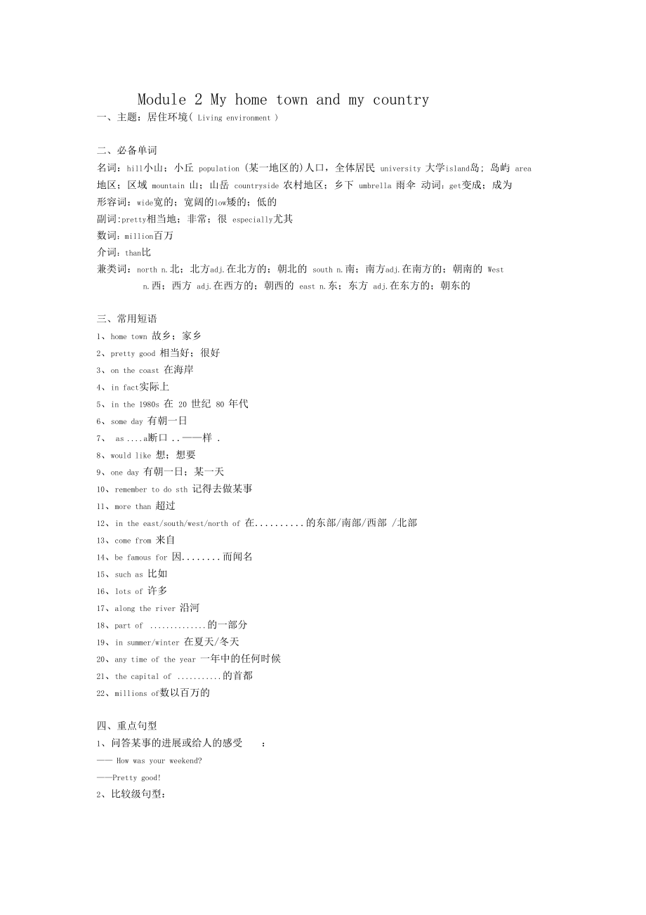 外研版八年级英语上Module2讲义(含导入及详细知识点).docx_第1页