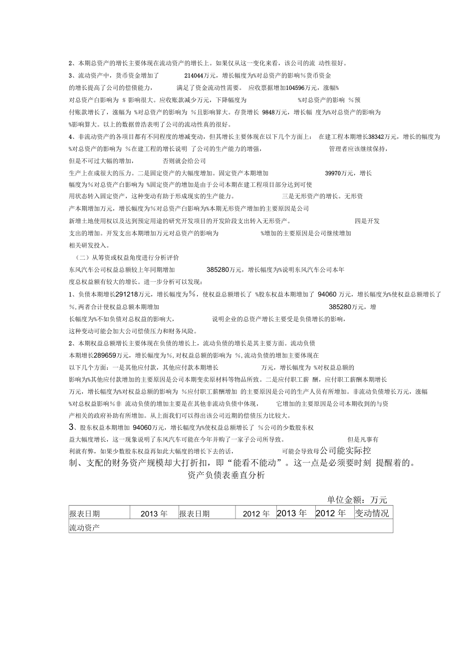 东风汽车资产负债表综合分析.docx_第3页