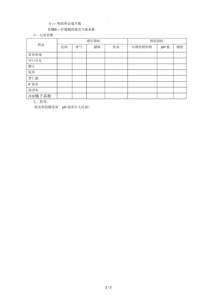 实验一软饮料感官检验和理化检验.doc_第3页