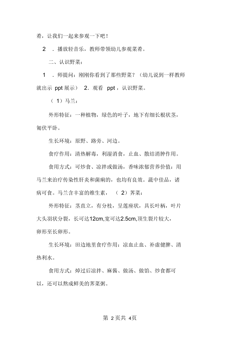 大班主题野菜品尝会教案反思.docx_第2页