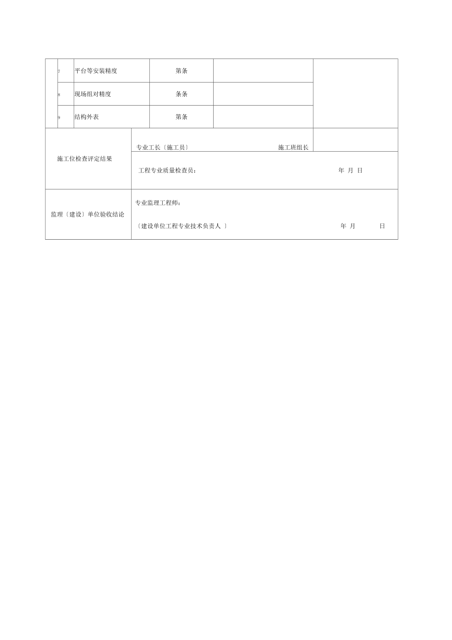 单层钢结构安装工程检验批质量验收记录表格.docx_第2页