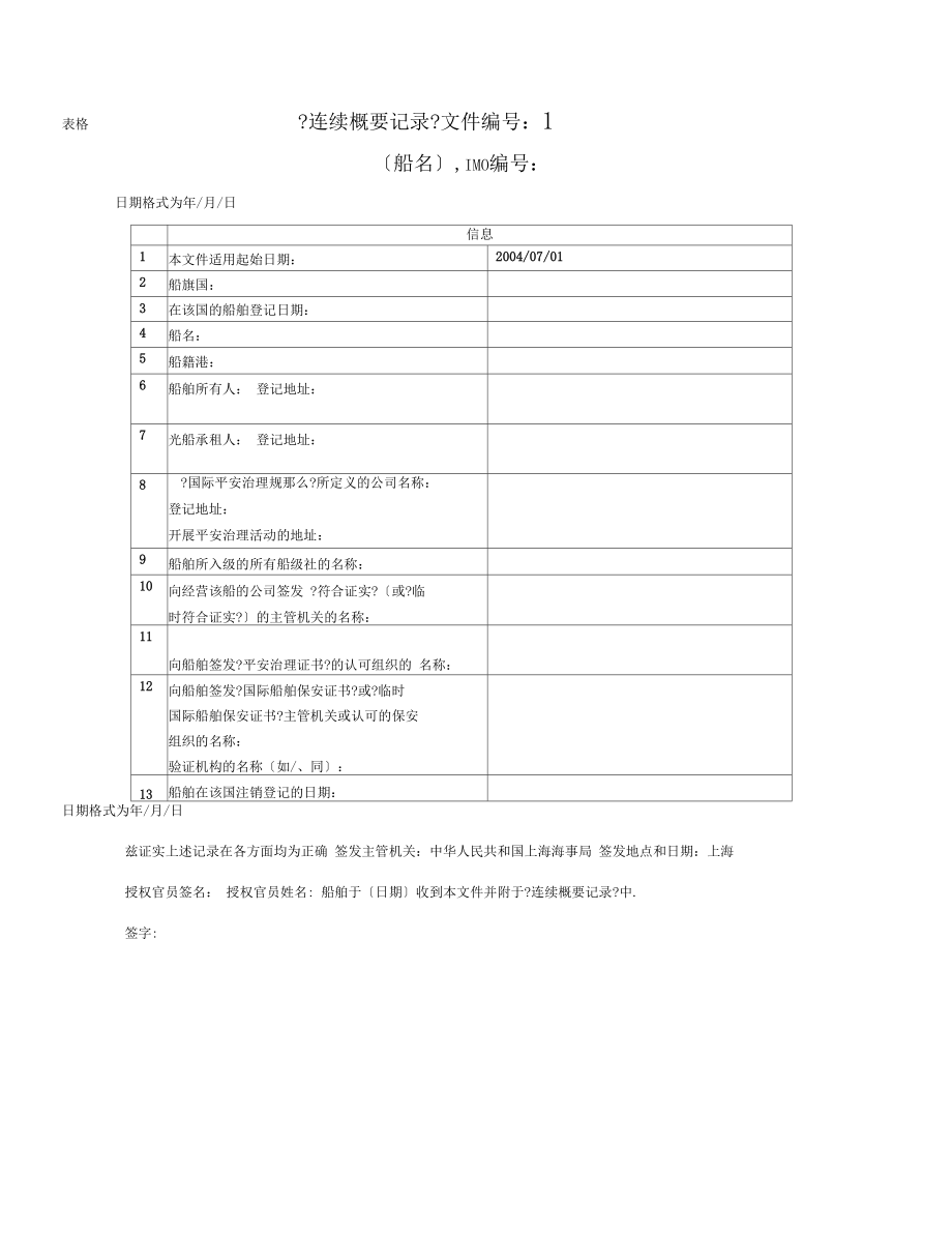 国际航行船舶配备连续概要记录规定.docx_第3页