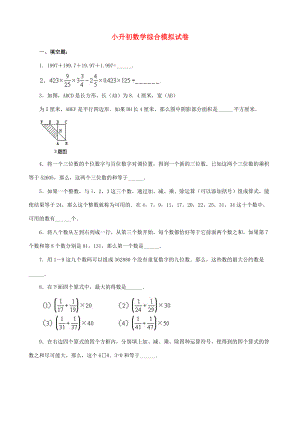 小升初数学综合模拟试卷（六） 试题.doc