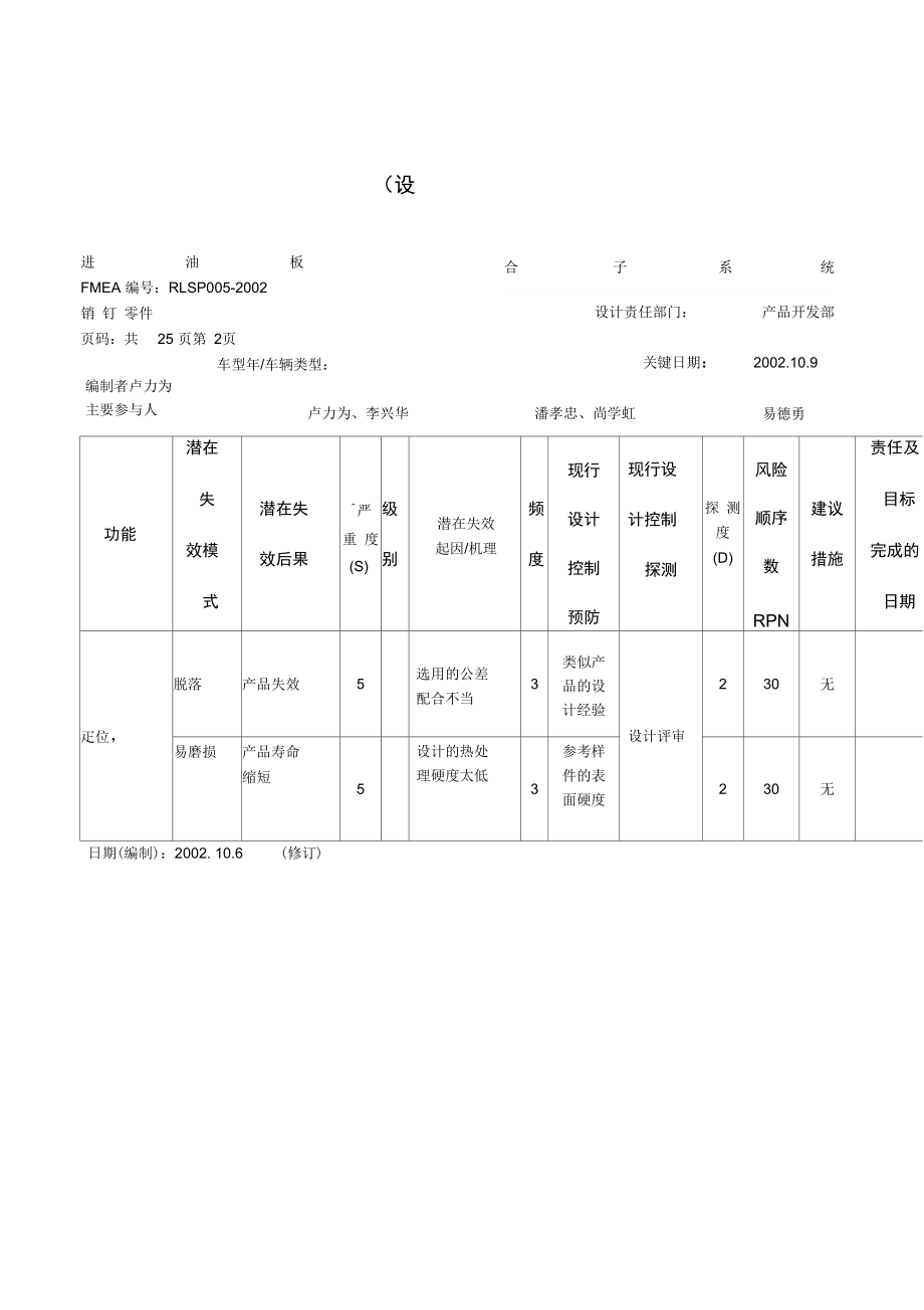 潜在失效模式与效果分析报告.doc_第2页