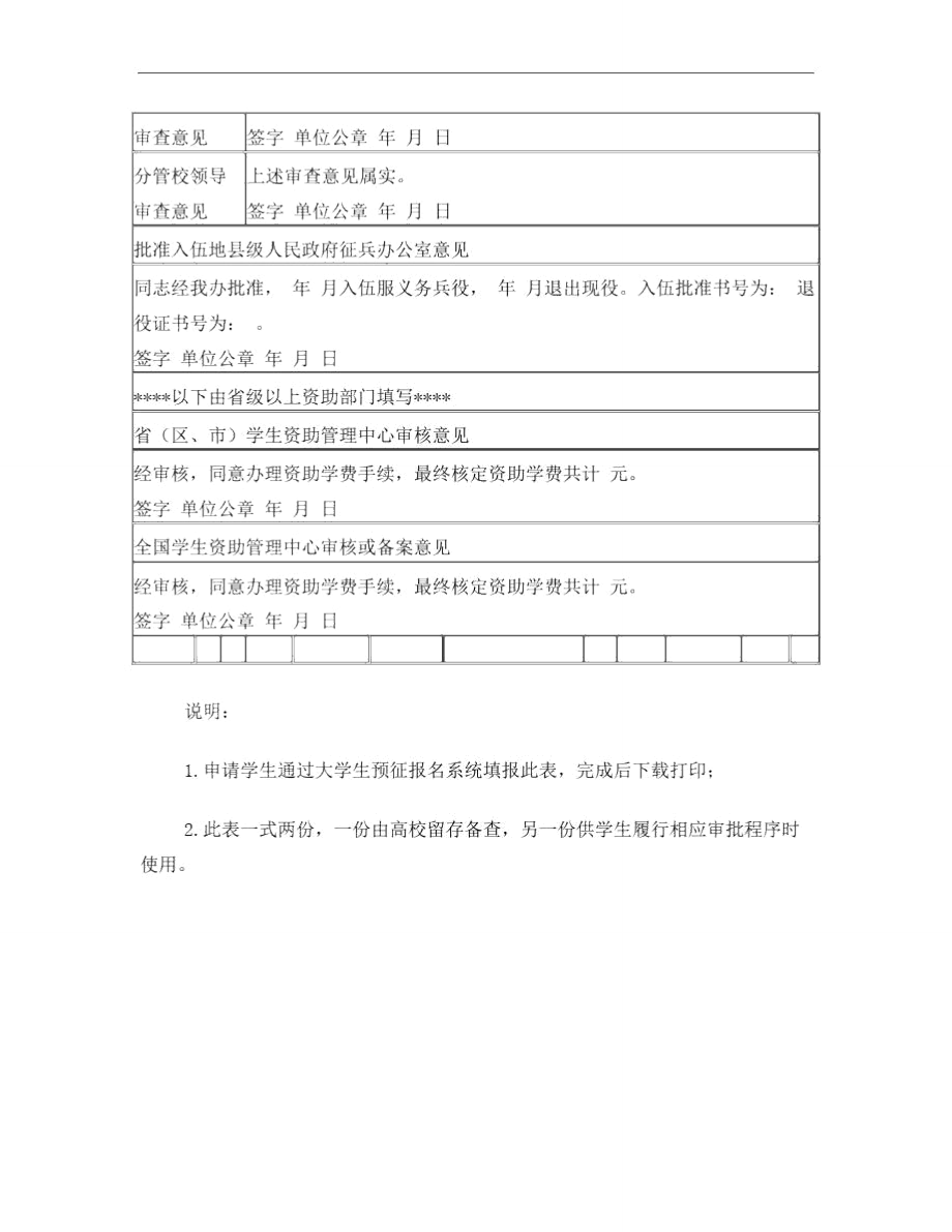 应征入伍高校在校学生资助申请表.doc_第2页