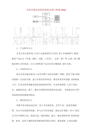 手机分销企业组织架构及部门职能2010.doc