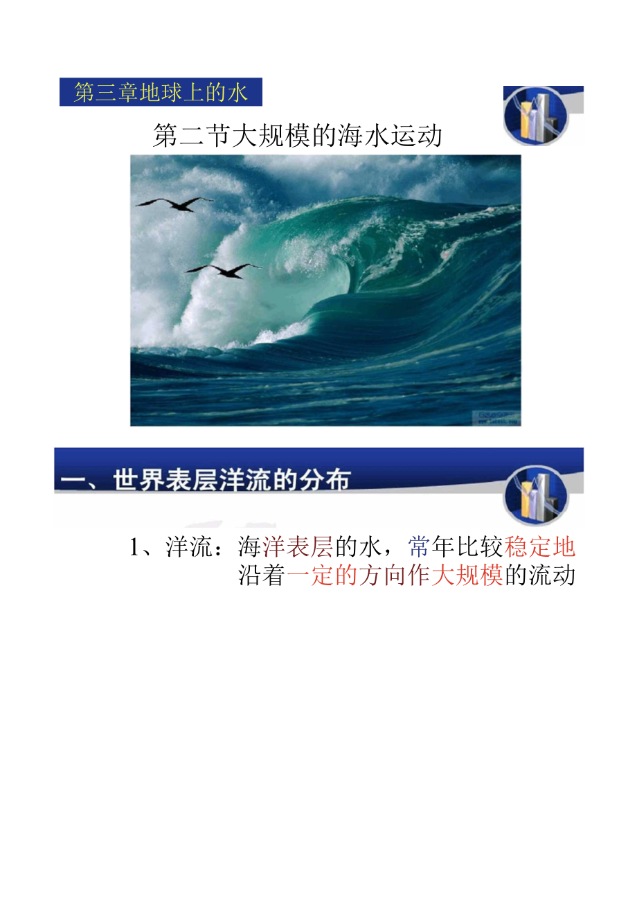 高一地理必修一_优质课课件_大规模的海水运动_教学设讲解.docx_第1页