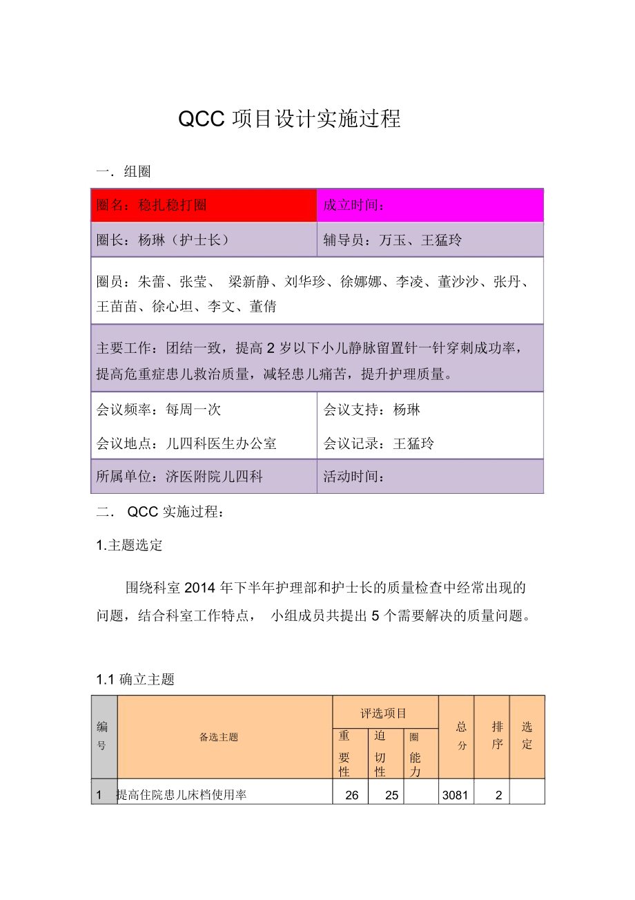 护理质量改进——QCC资料讲解.docx_第1页