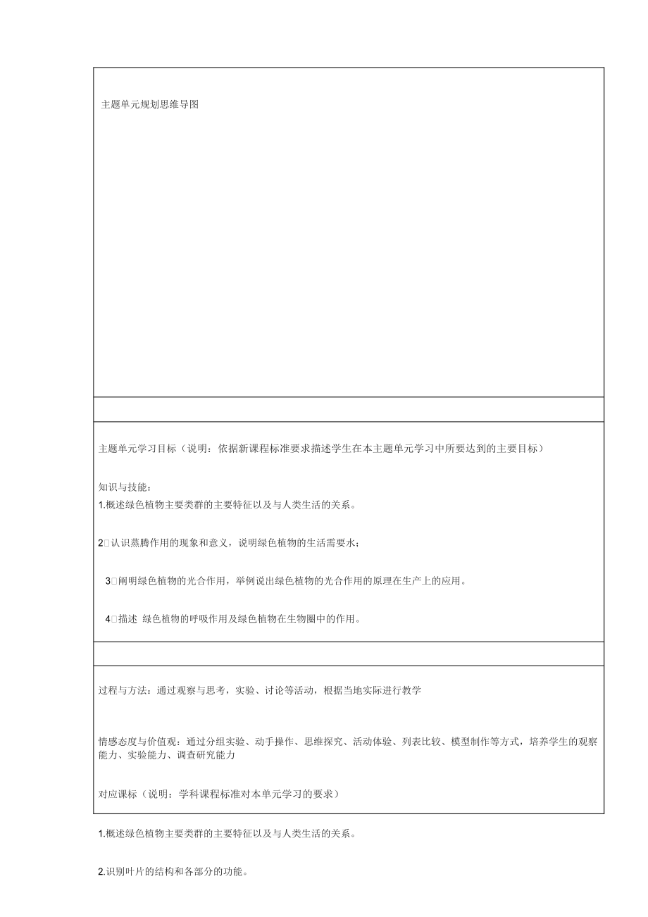 七年级生物上册生物圈中的绿色植物主题单元教学设计.docx_第3页