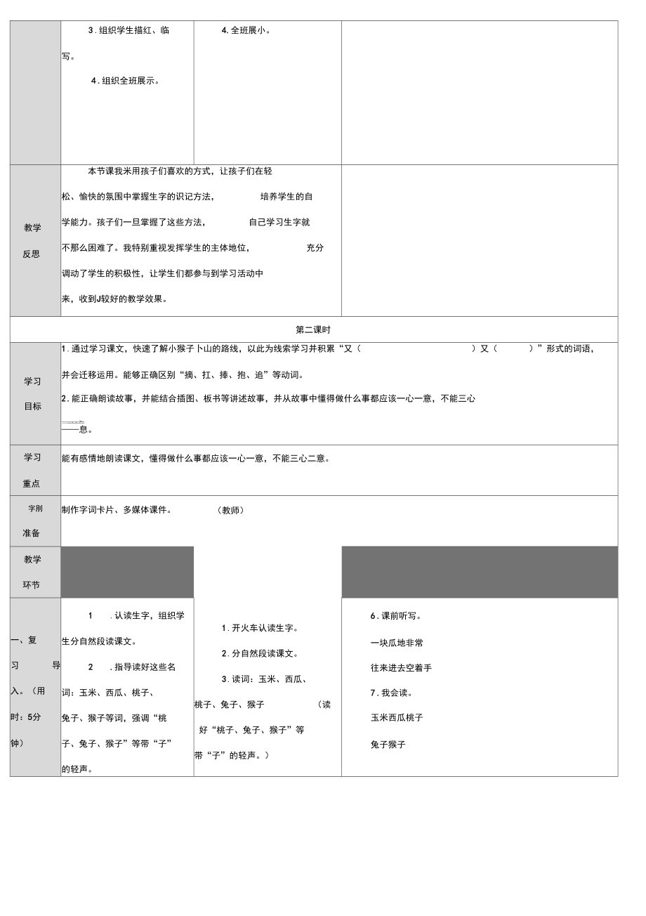 部编版一年级下册语文18.小猴子下山教案.docx_第3页