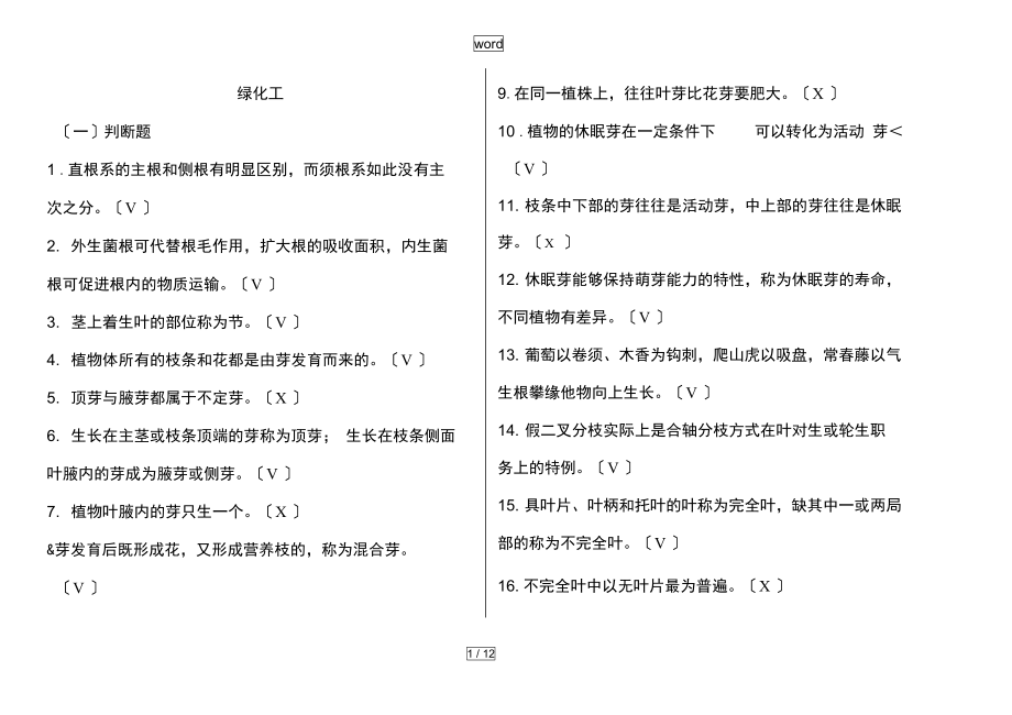 初级绿化工精彩试题复习资料.doc_第1页