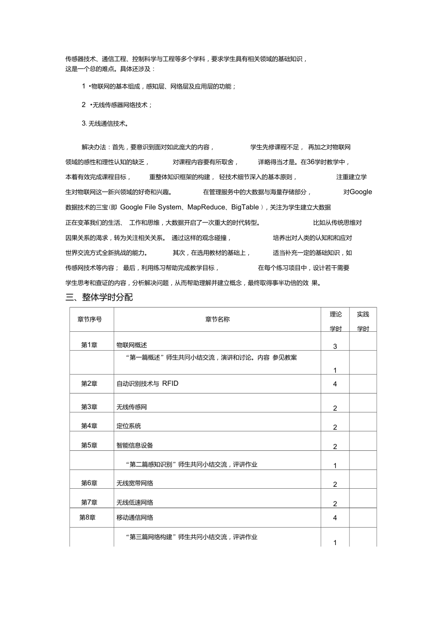 《物联网技术导论》课程教学大纲.doc_第3页