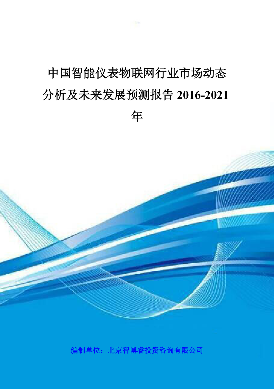 智能仪表物联网行业市场动态分析及未来发展预测.docx_第1页