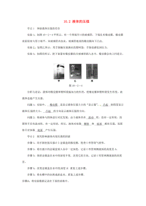 2015年春八年级物理下册 10.2 液体的压强学点练习 （新版）苏科版.doc