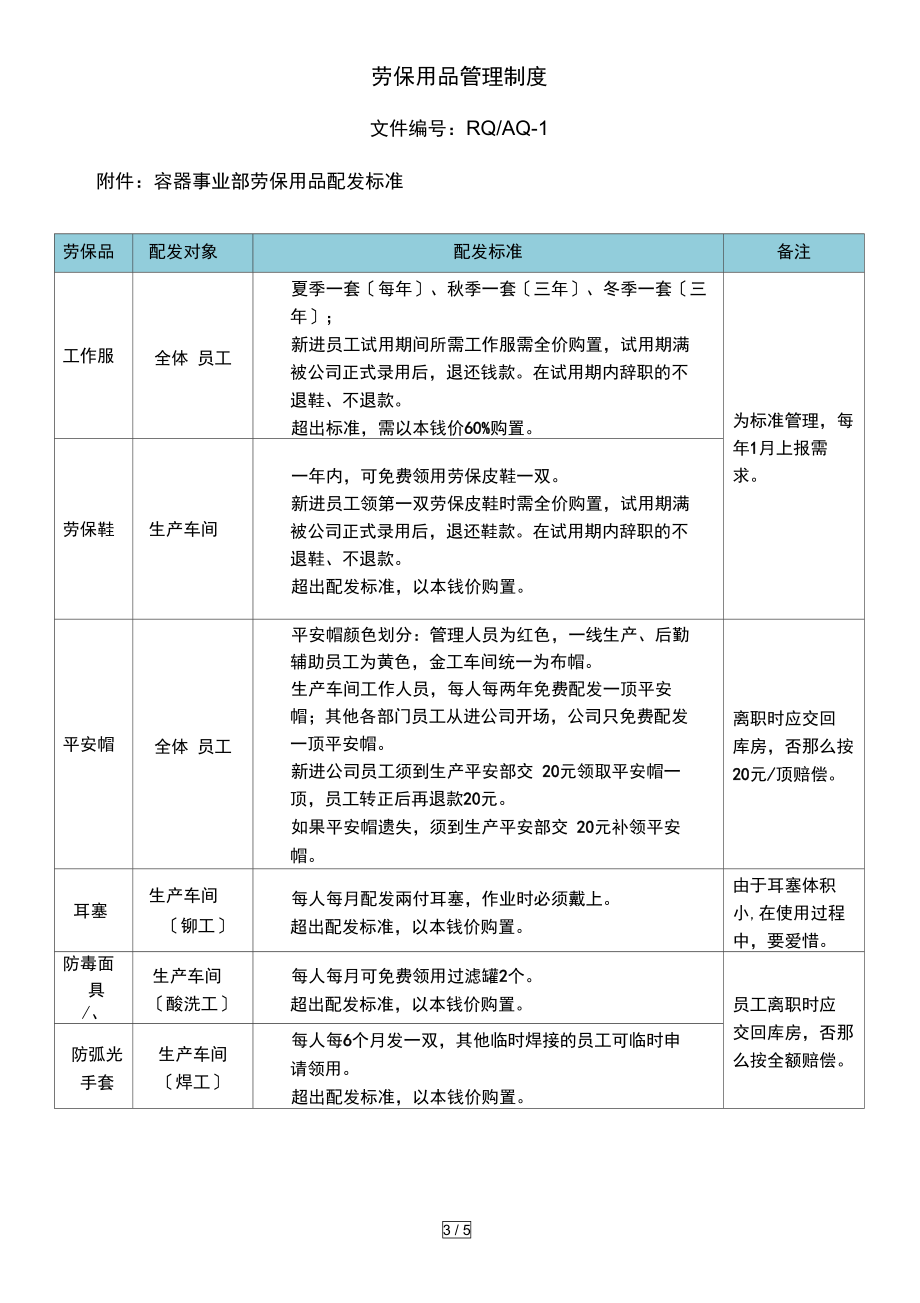 劳保用品管理制度通用版.doc_第3页