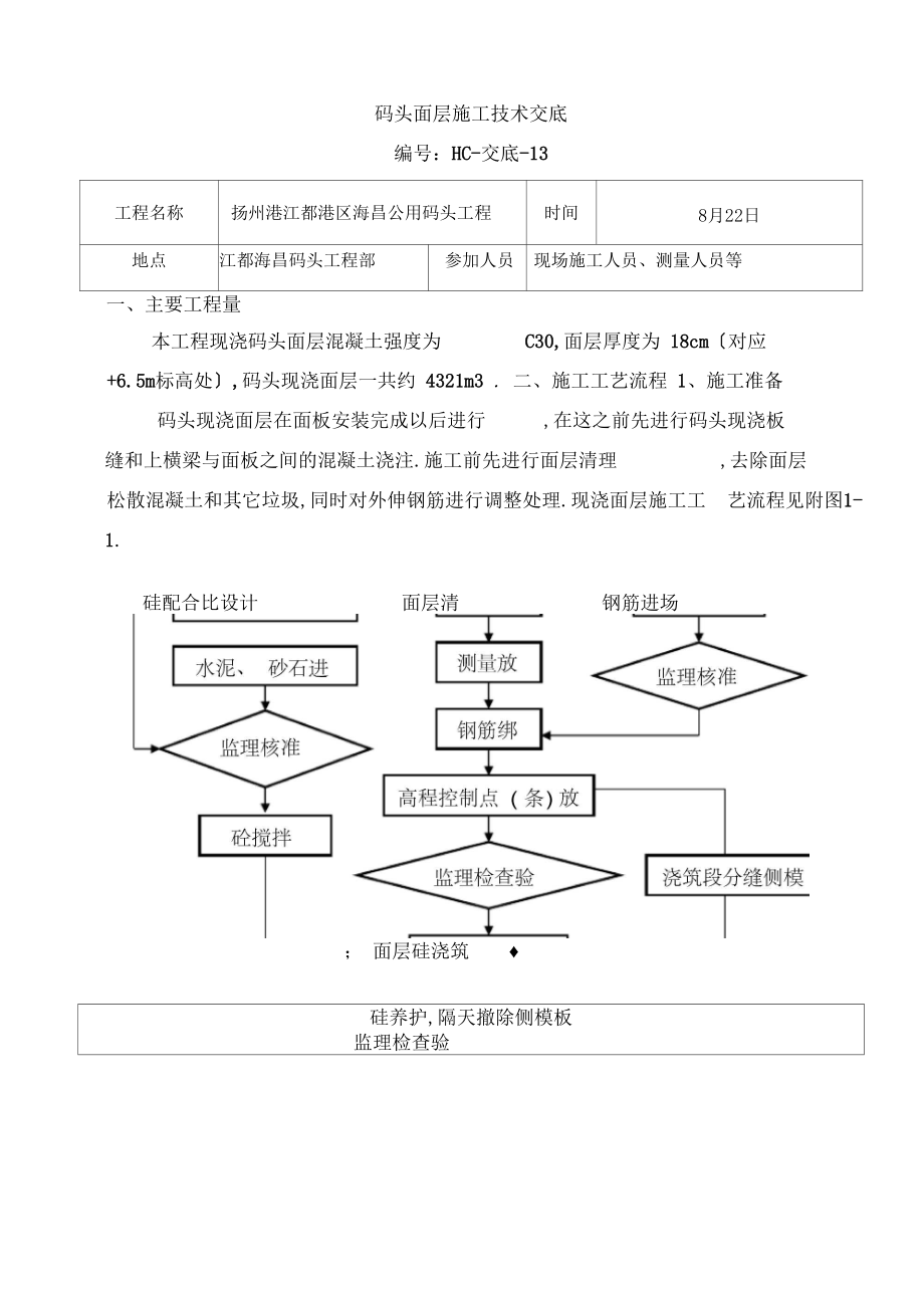 码头面层施工技术交底模板.docx_第2页