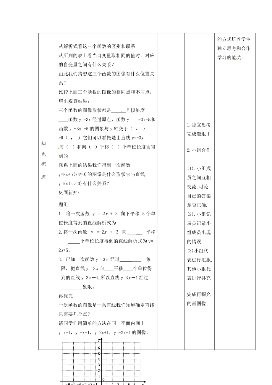 2015年春八年级数学下册 19.2 一次函数图象与性质教学设计 （新版）新人教版.doc_第2页