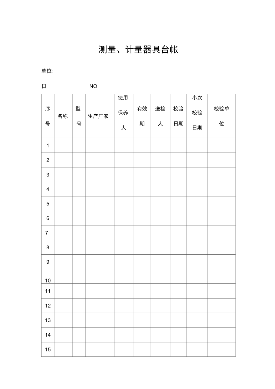 测量计量器具台帐格式.doc_第1页