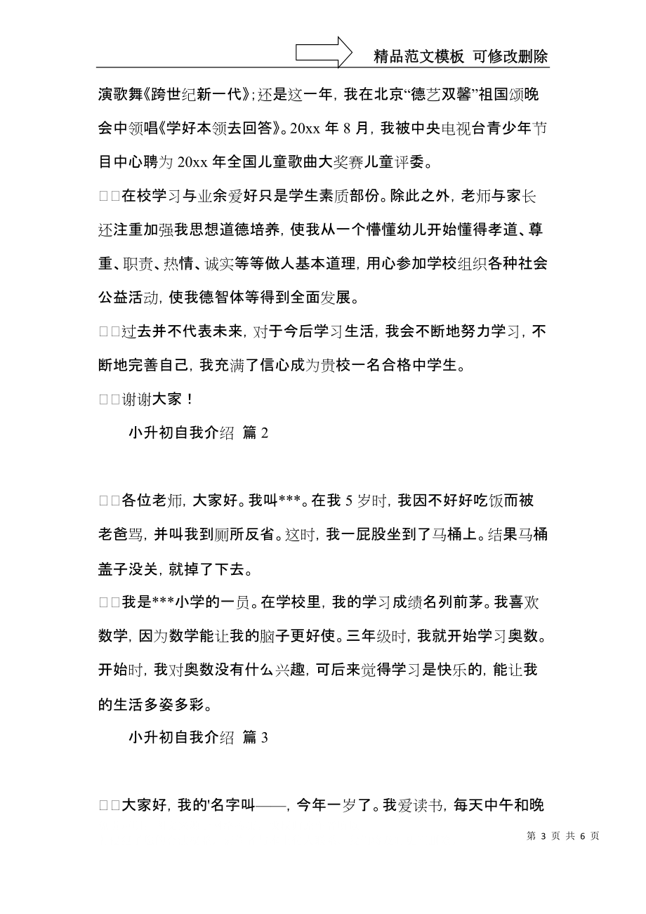 小升初自我介绍模板汇总五篇.docx_第3页