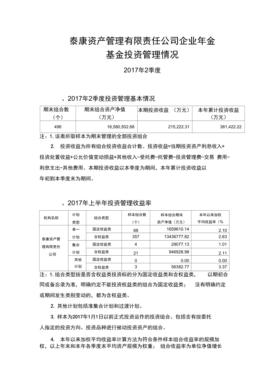 泰康资产管理有限责任公司企业年金.doc_第1页