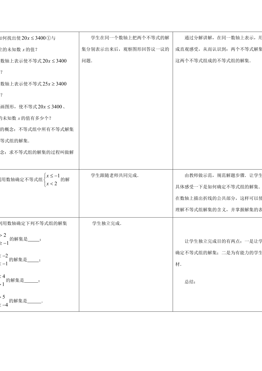 2013-2014学年七年级数学下册 11.6 一元一次不等式组教案（1） （新版）苏科版.doc_第2页