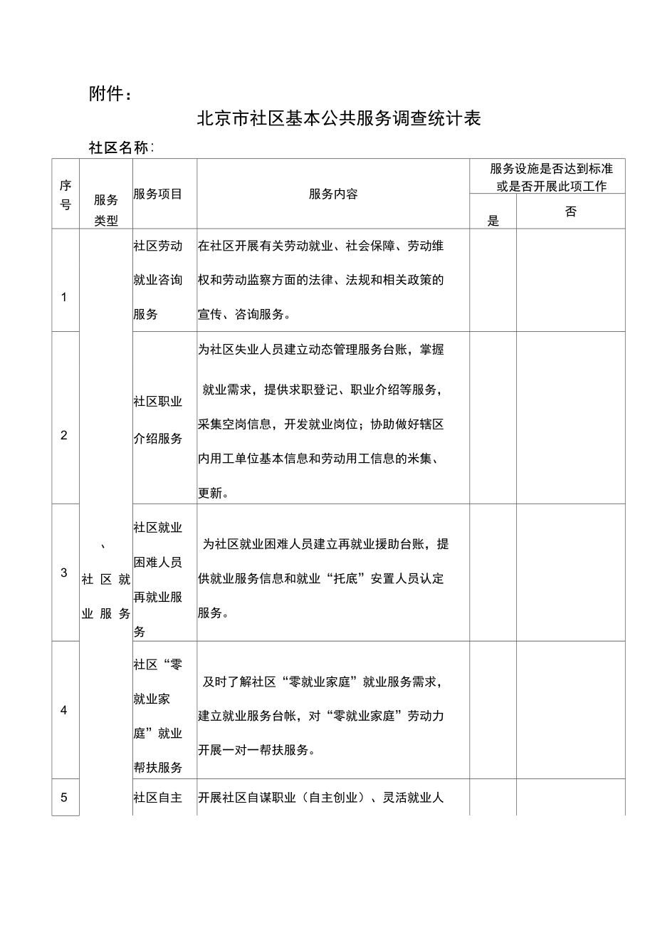 北京市社区基本公共服务调查统计表复习过程.doc_第1页