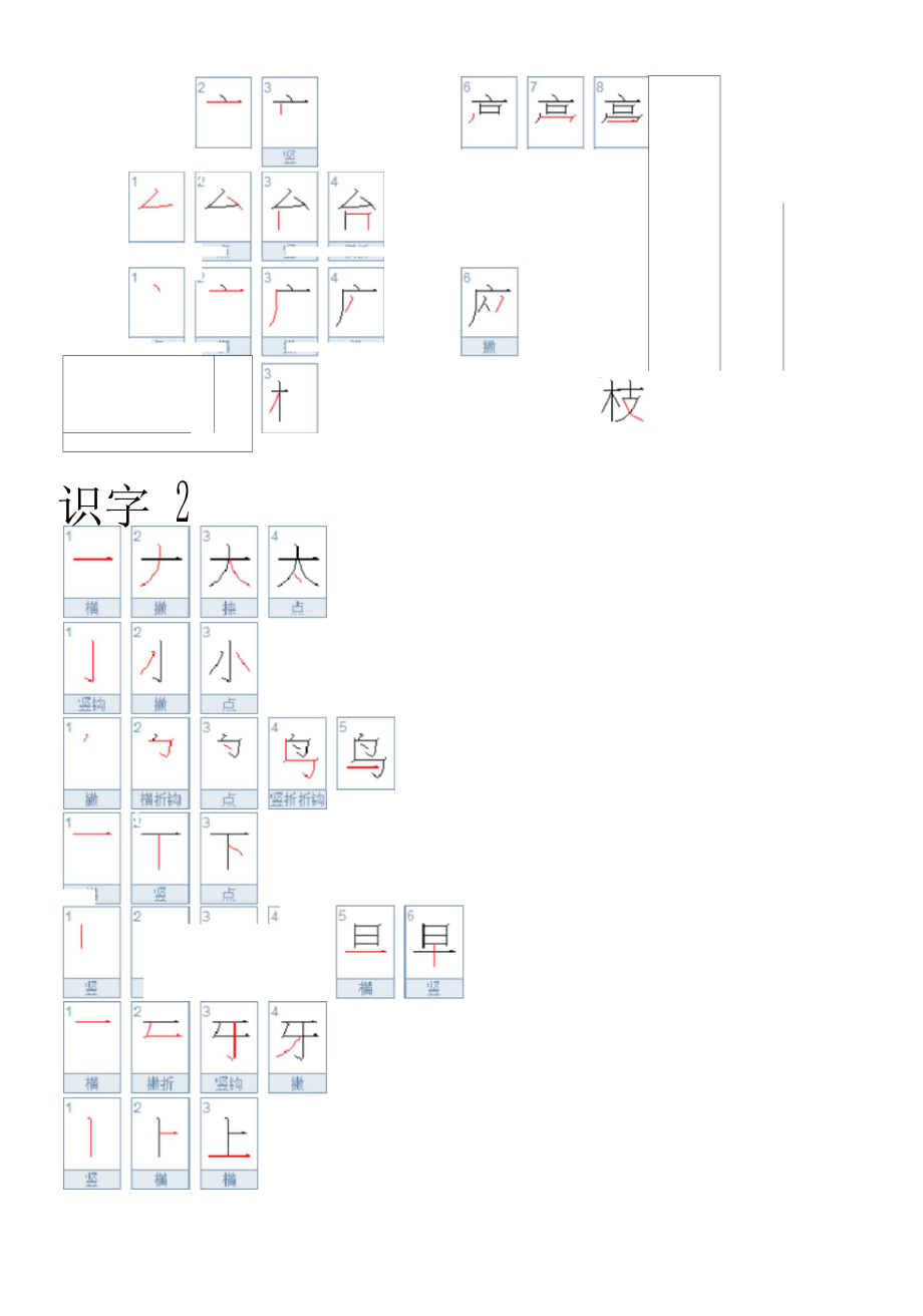 苏教版一年级上_一类字二类字笔顺.docx_第3页