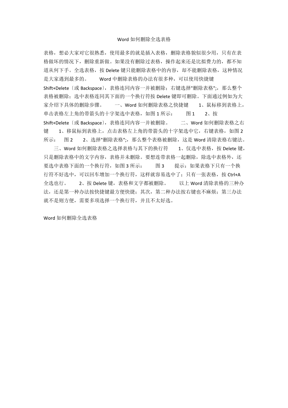 Word如何删除全选表格.docx_第1页