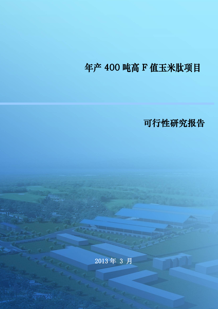 年产400吨高F值玉米肽项目可行性研究报告.doc_第1页