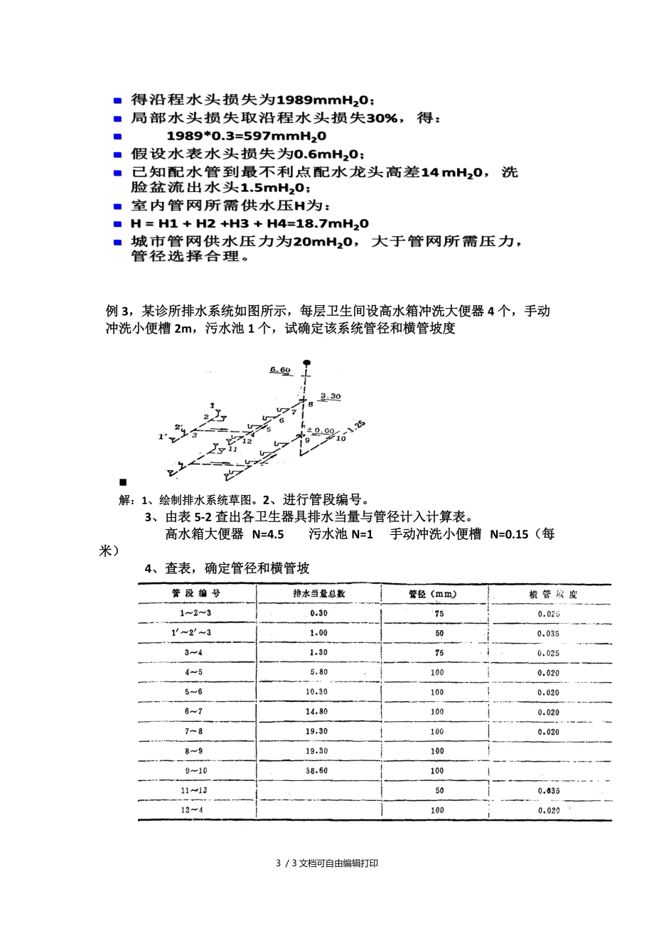 武汉理工建筑设备期末考计算题复习材料.doc_第3页