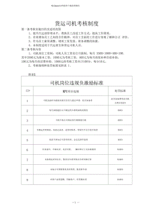 仓储物流中心司机考核制度20150420.docx