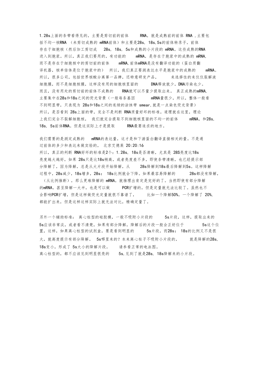 判断RNA是否降解知识.docx_第1页