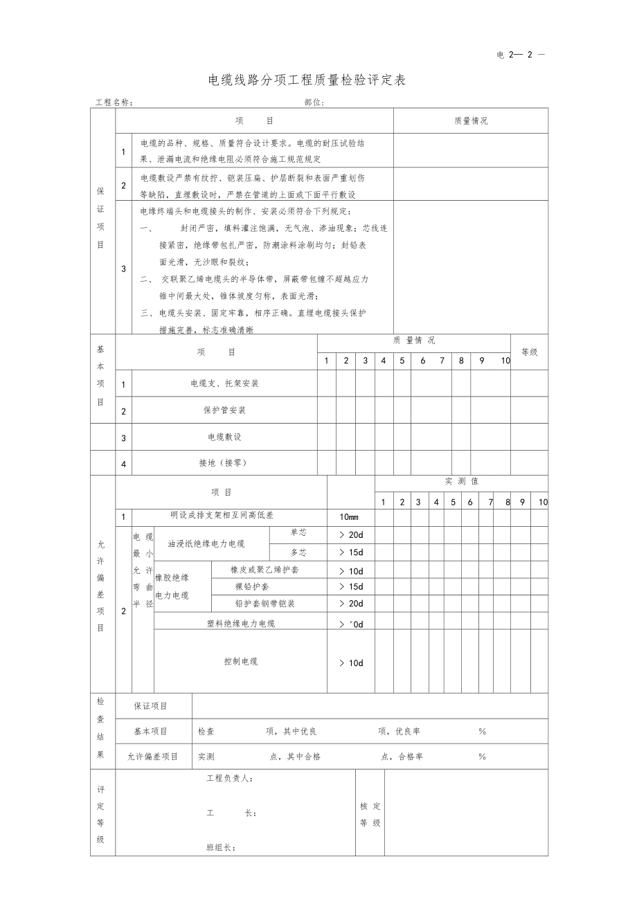 园林绿化施工单位资料表格电气类.docx_第2页