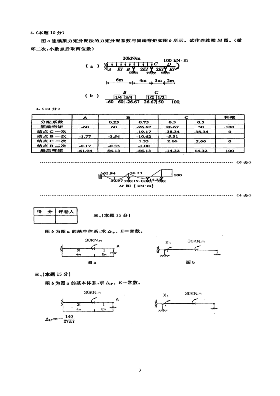 电大土木工程力学本科2003-2012年历年试题及形考作业整理成的计算小抄.docx_第3页