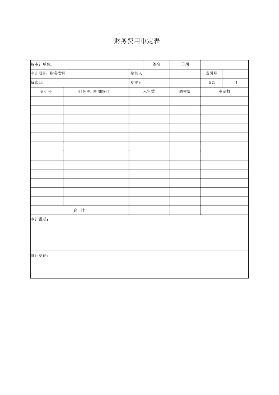 财务费用审定表.docx_第1页