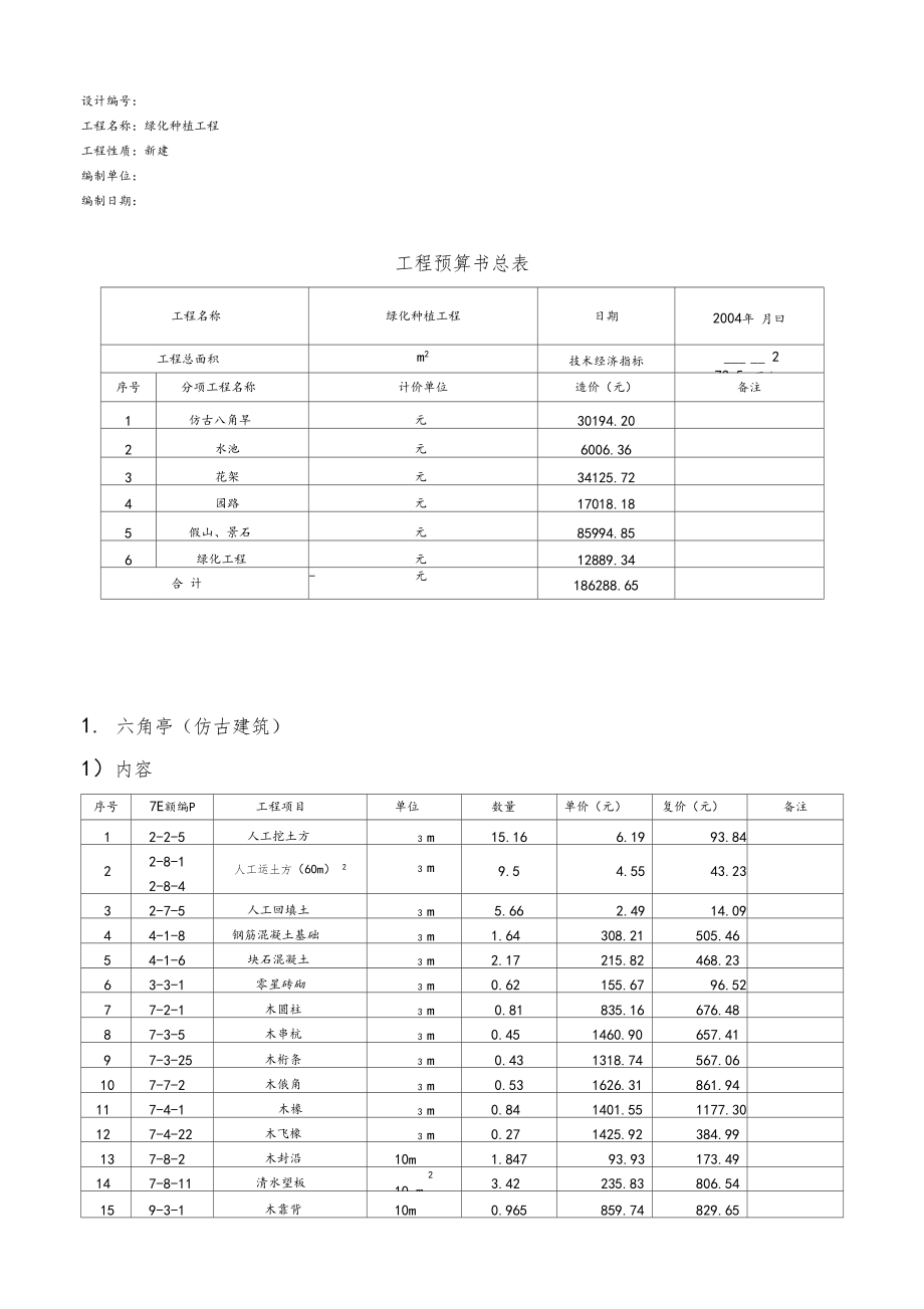 园林绿化种植工程预算书定额计价实例.docx_第2页