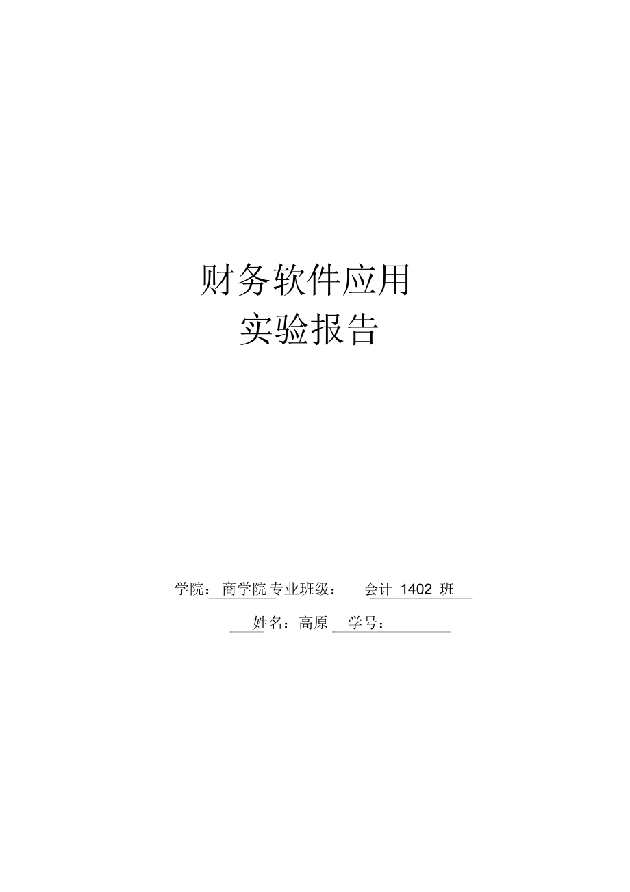 财务软件应用实验工作报告.docx_第1页