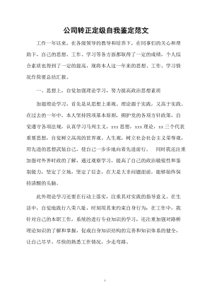 公司转正定级自我鉴定范文.docx